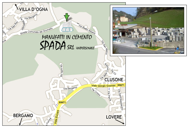 La Spada manufatti in cemento si trova a Clusone, in provincia di Bergamo