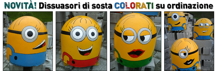 dissuasori di sosta colorati